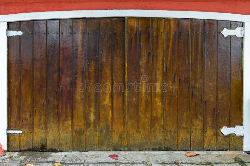 Wooden garage gate texture stock photo. Image of design 210154248