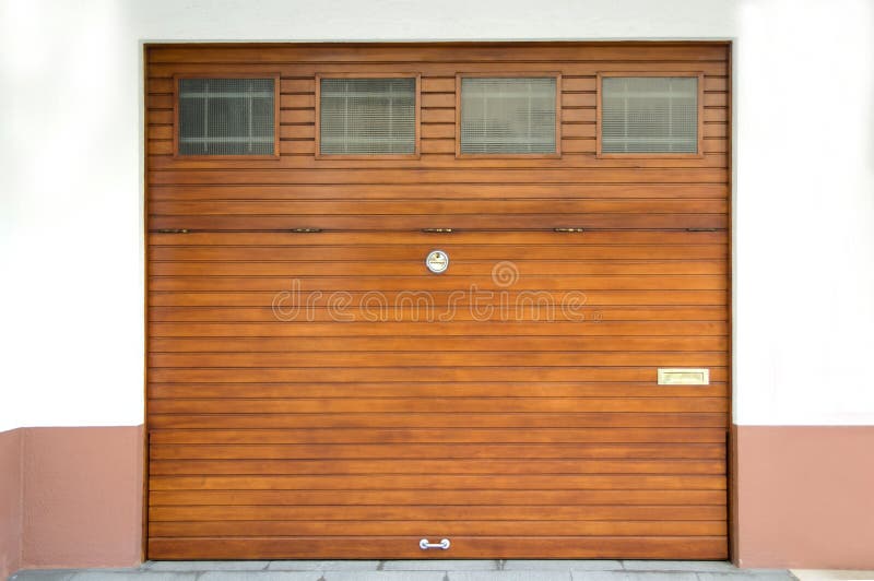 Wooden garage gate stock image. Image of home, style 45154101
