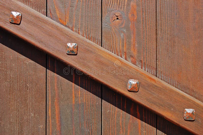 Wooden Gate with Brace Fastened with Bolts Stock Image Image