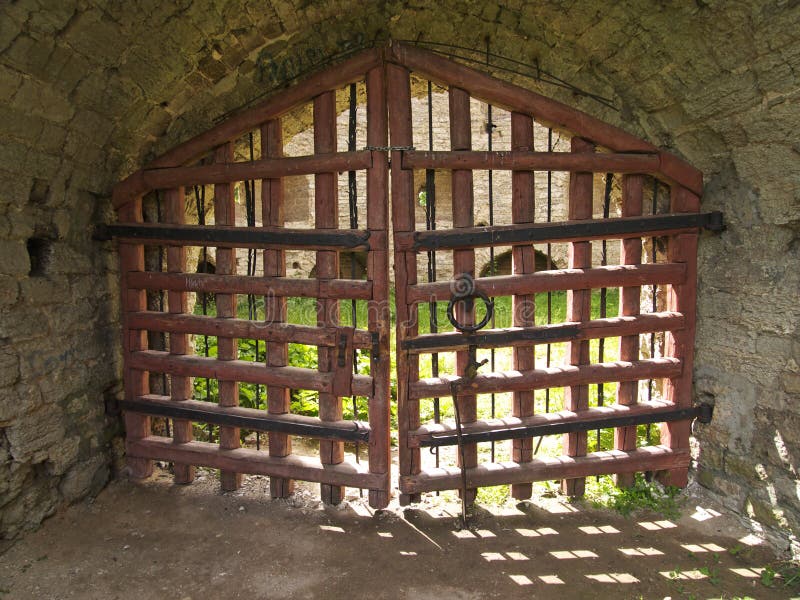 Wooden grate in castle of Pskov, Russia. Wooden grate in castle of Pskov, Russia