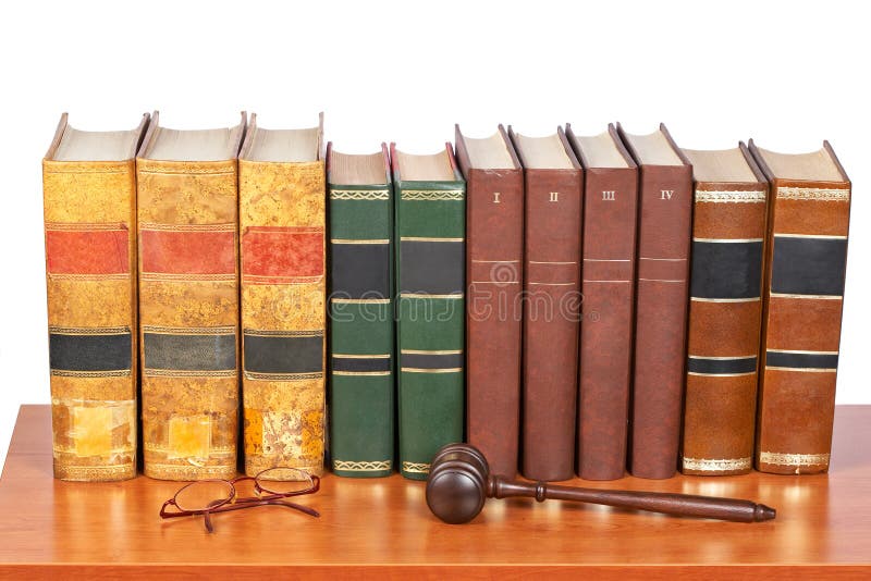Wooden Gavel and Old Law Books Stock Image Image of judicial