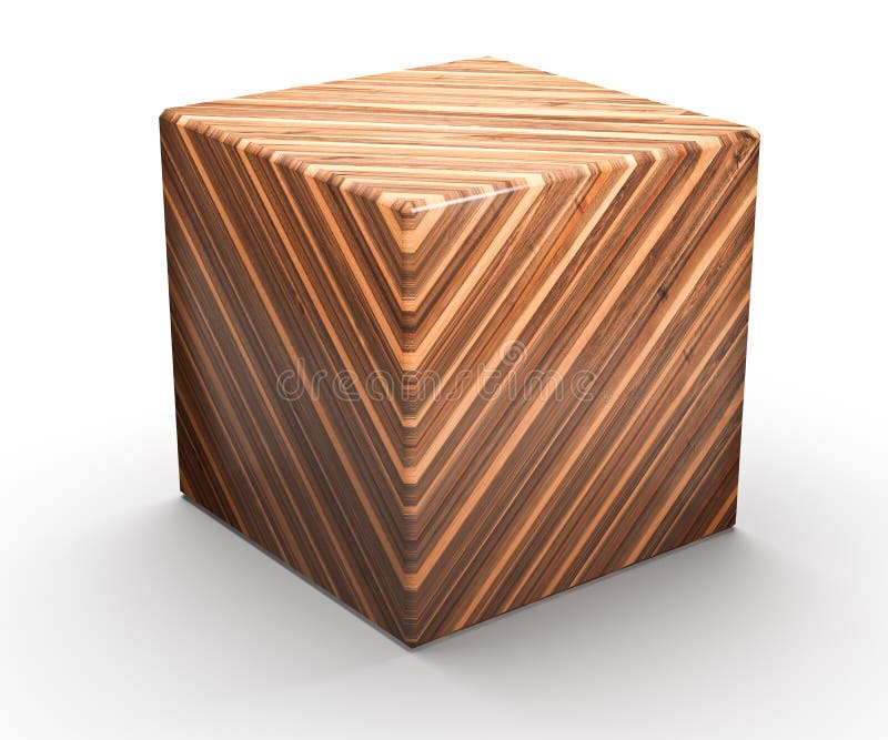 Wooden Geometric Shapes Cube Stock Illustration Illustration of
