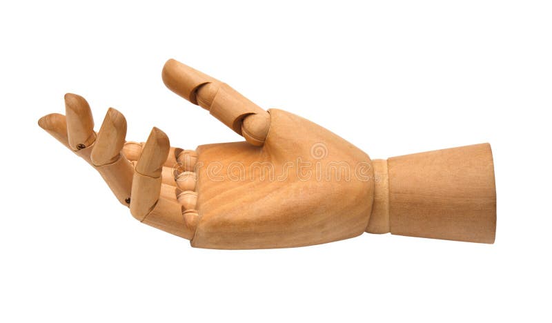 Wooden hand isolated stock photo