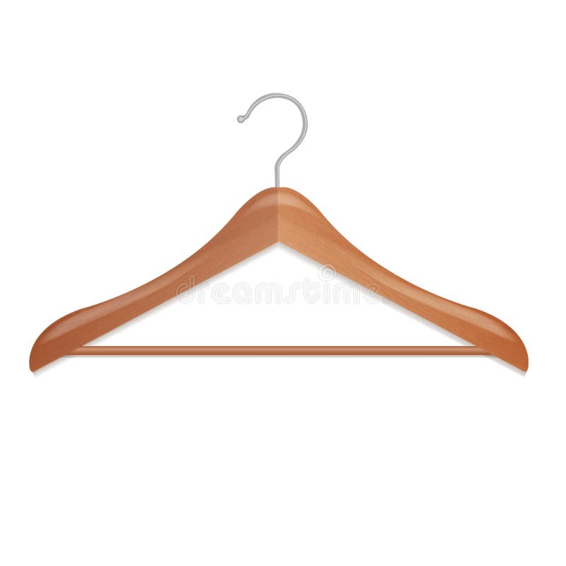 Wooden Hanger Isolated White Background Stock Vector Illustration of design, clothing 187816524