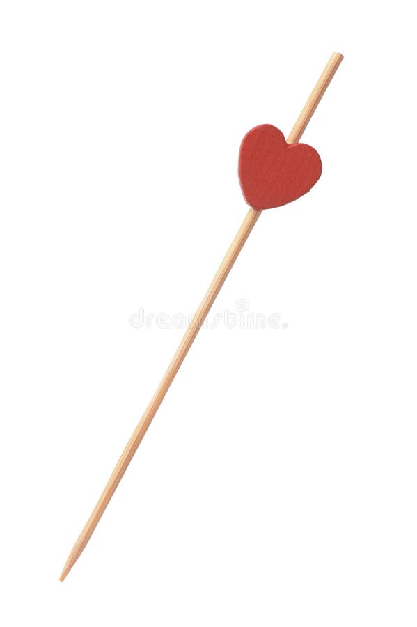 Wooden heart cocktail pick stock image. Image of decorative 214017961