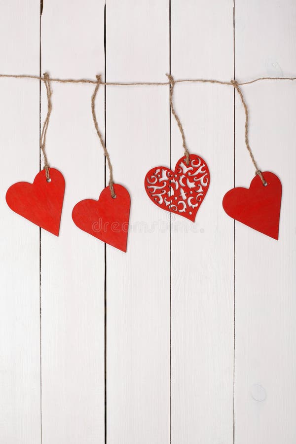 Wooden Heart on a String. Valentine S Day Stock Photo - Image of ...