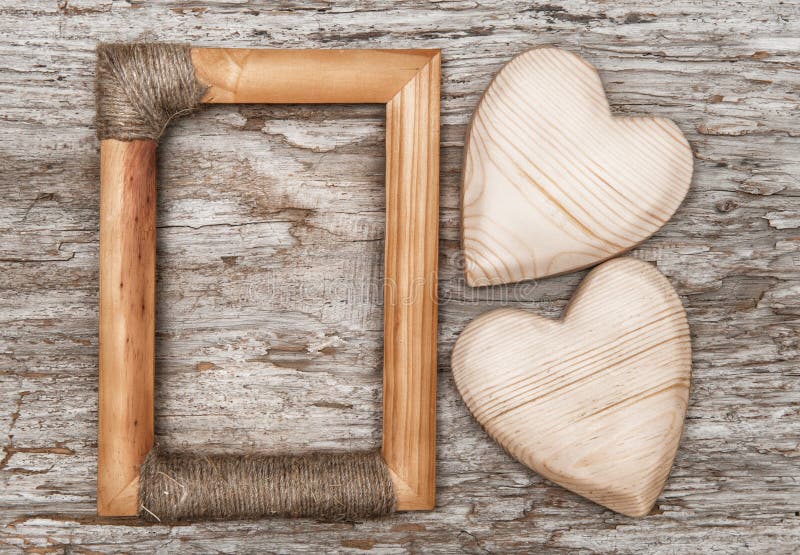 Wooden hearts on old wood stock image. Image of obsolete - 36069455