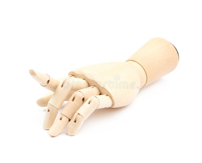 Wooden joint model of hand stock image. Image of gesture 109015389