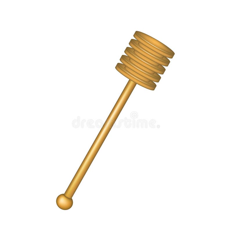 Wooden honey dipper stock illustration