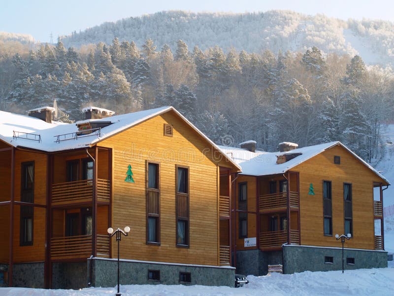 Wooden hotel in the mountains