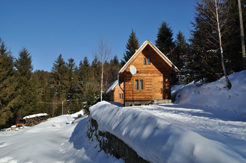 Wooden House Hotel stock photo. Image of landscape, mountains 23562820