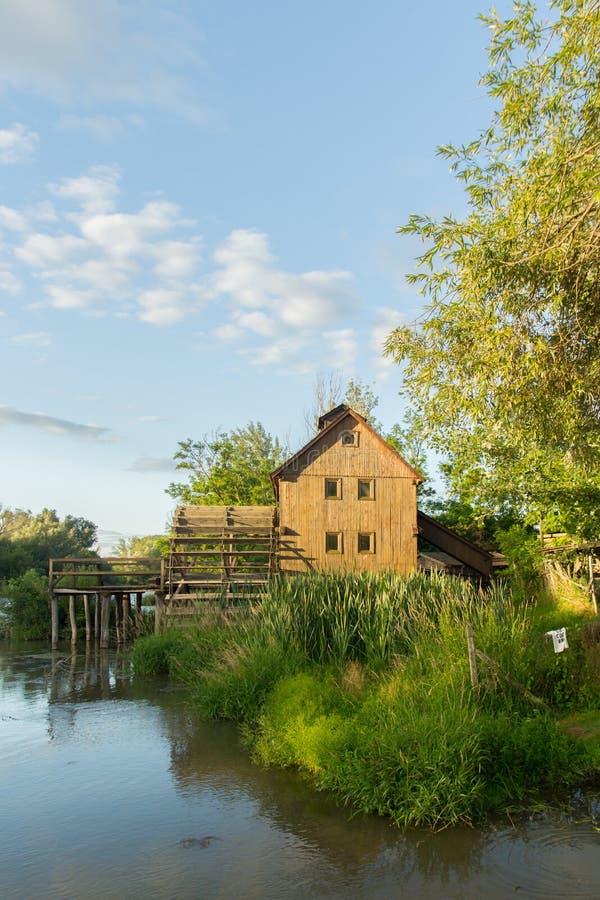 Wooden house near the river