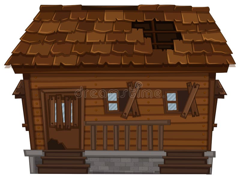 Wooden House in Poor Condition Stock Vector - Illustration of drawing,  home: 98612871