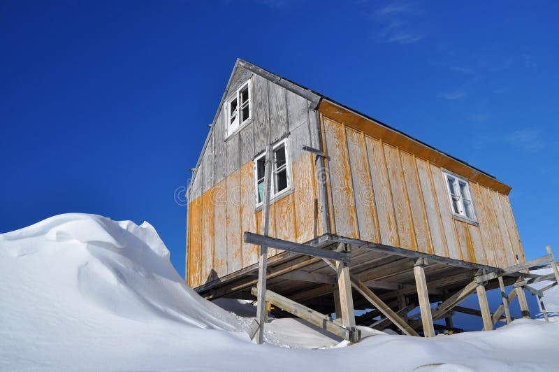 Wooden House in Winter, Greenland Stock Photo Image of greenlandic
