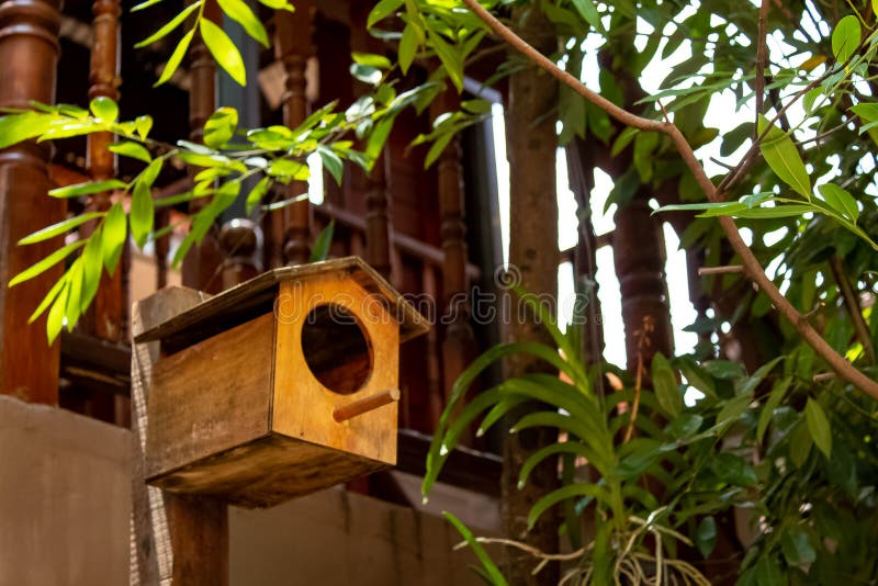 Wooden houses for the birds in your garden decoration. royalty free stock photo Wooden houses for the birds in your garden decoration. royalty free stock photo