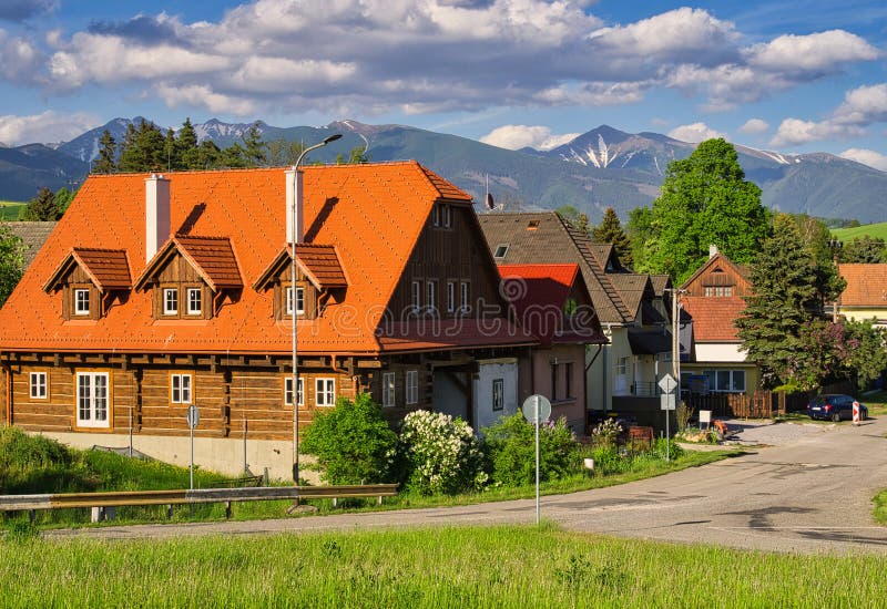 Wooden houses in Liptovsky Trnovec village