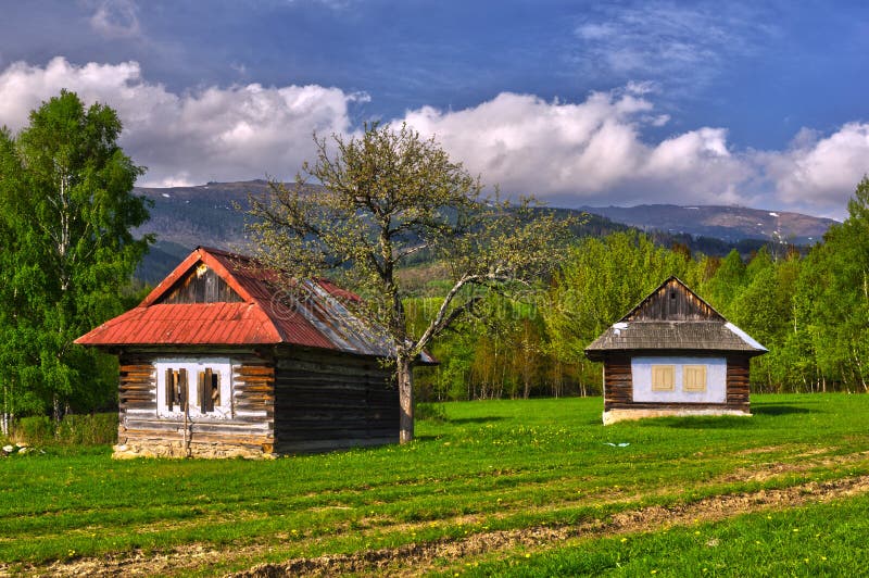 Wooden houses under Kralova hola