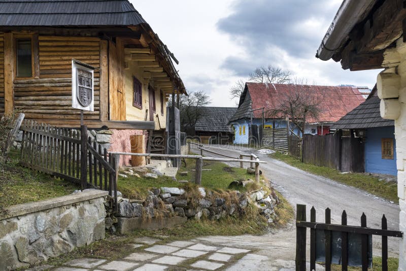 Wooden houses in Vlkolinec village, Slovak republic