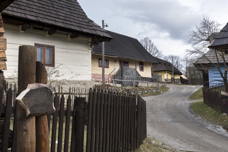 Wooden houses in Vlkolinec village, Slovak republic
