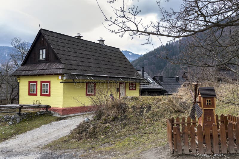 Wooden houses in Vlkolinec village, Slovak republic