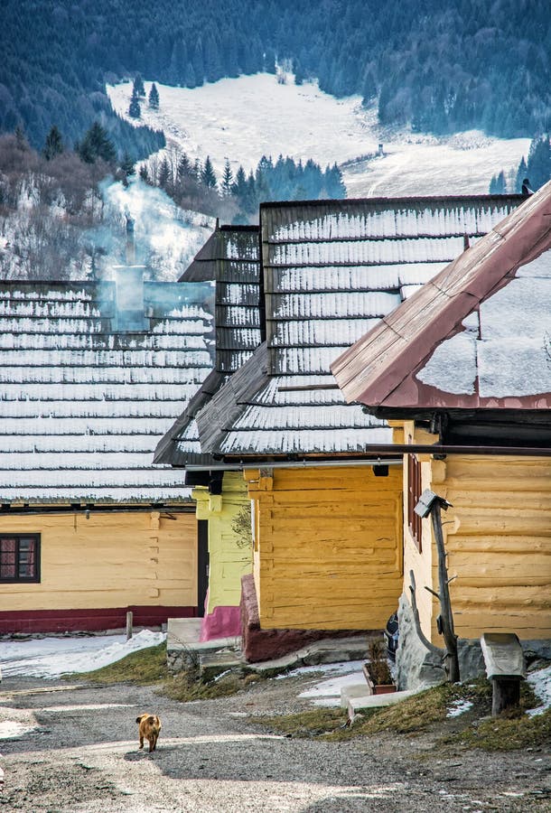 Drevenice v obci Vlkolínec, Slovensko, Unesco