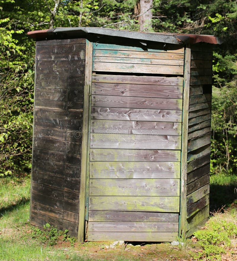Camouflage Hunting Lodge Used by Hunters To Hide in the Mountain Stock