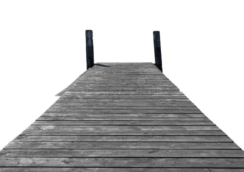 Wooden jetty isolated