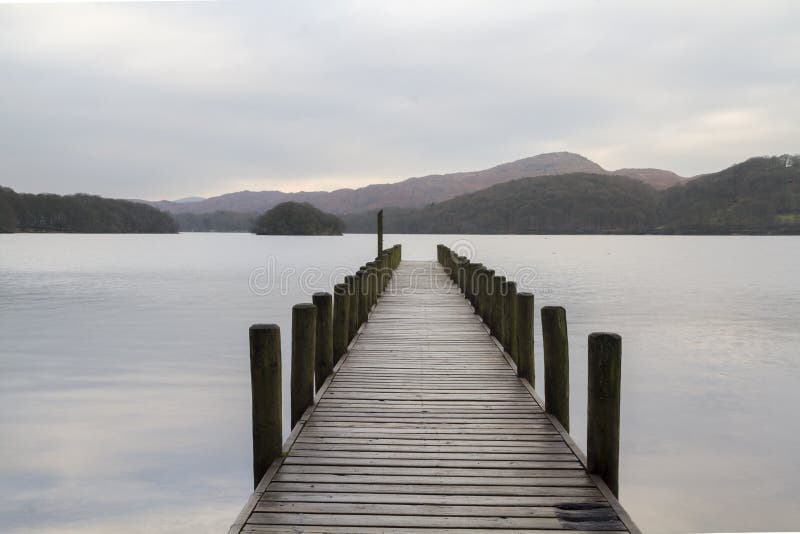 Wooden jetty in the lake district