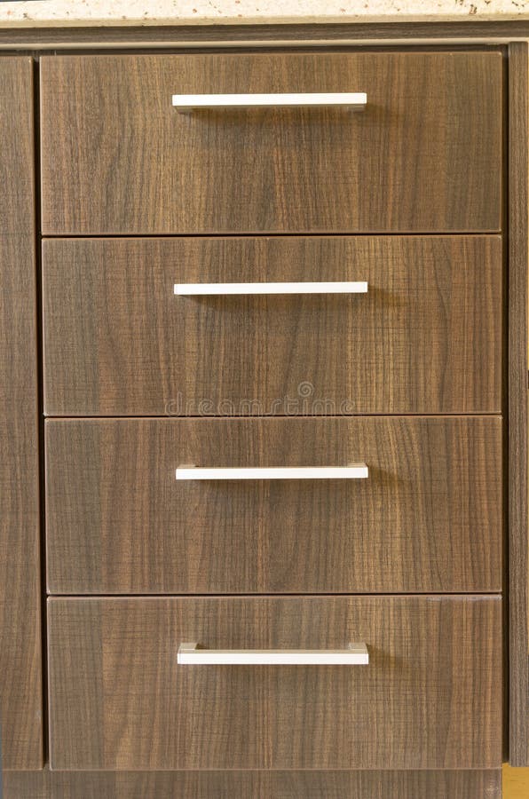 Wooden kitchen drawers stock image. Image of marble, 43699121