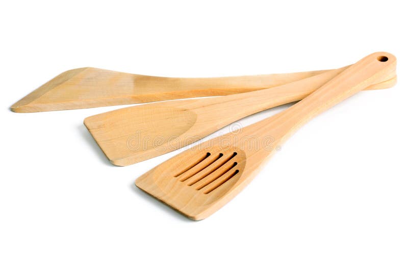 Wooden kitchen spatula stock image. Image of single, cooking 45952879