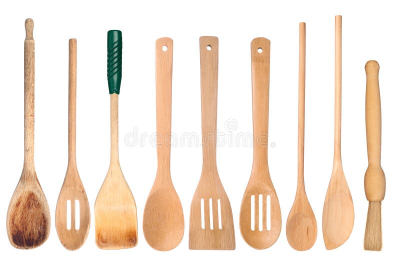 Wooden kitchen utensils stock image. Image of basting 19604361