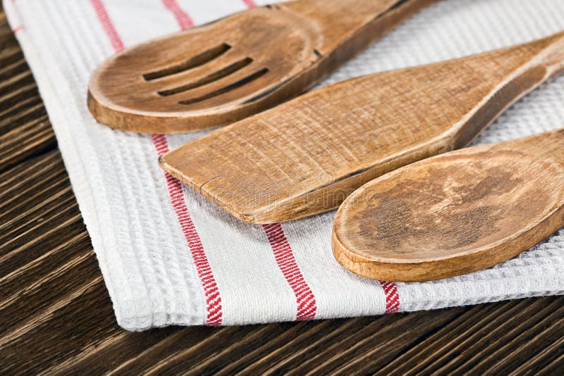 Wooden kitchen utensils stock image. Image of cover, eating 35977739