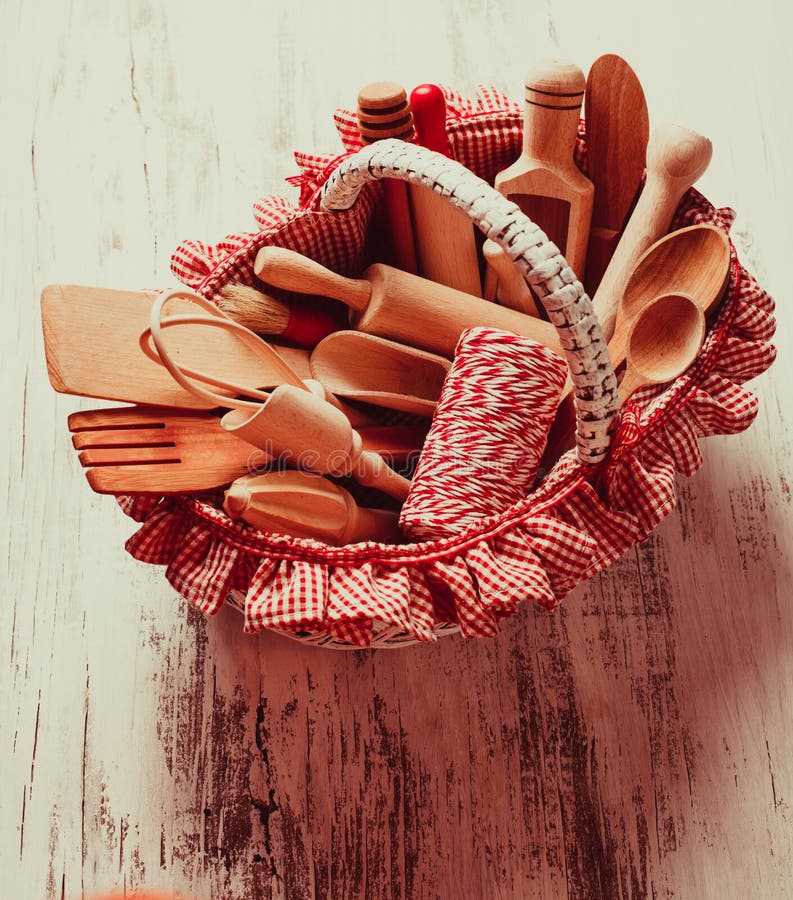 Wooden kitchen utensils stock photo. Image of ladle, rural 62819024