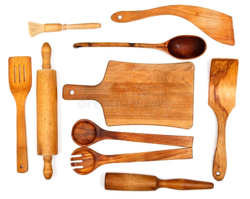 Wooden kitchen utensils stock photo. Image of table, equipment 57905610