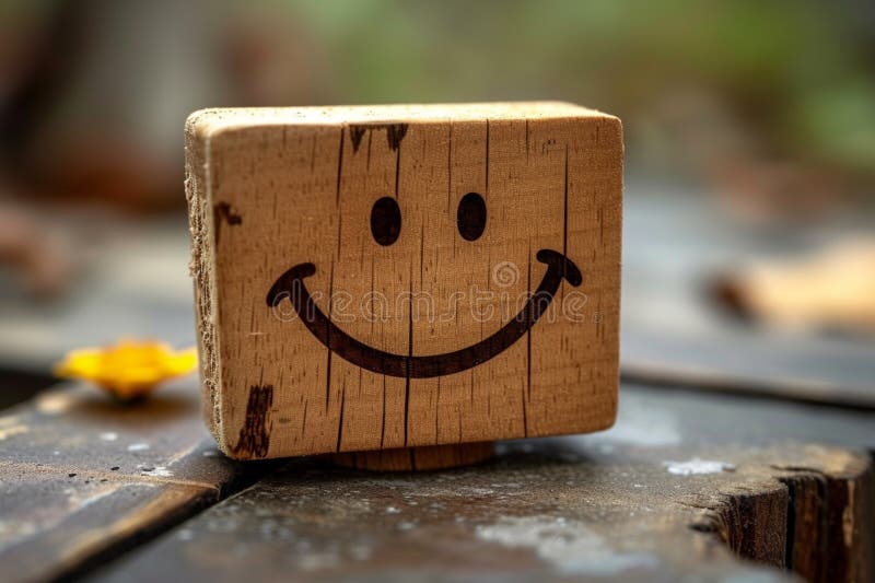 Wooden Label with Smiley Face Positive Feedback, Mental Health Day ...