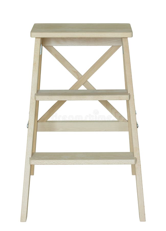 Wooden ladder isolated on white