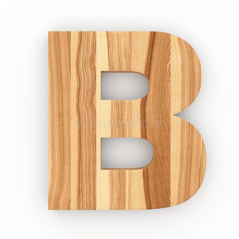 Wooden Letter B on White Background Stock Illustration - Illustration ...