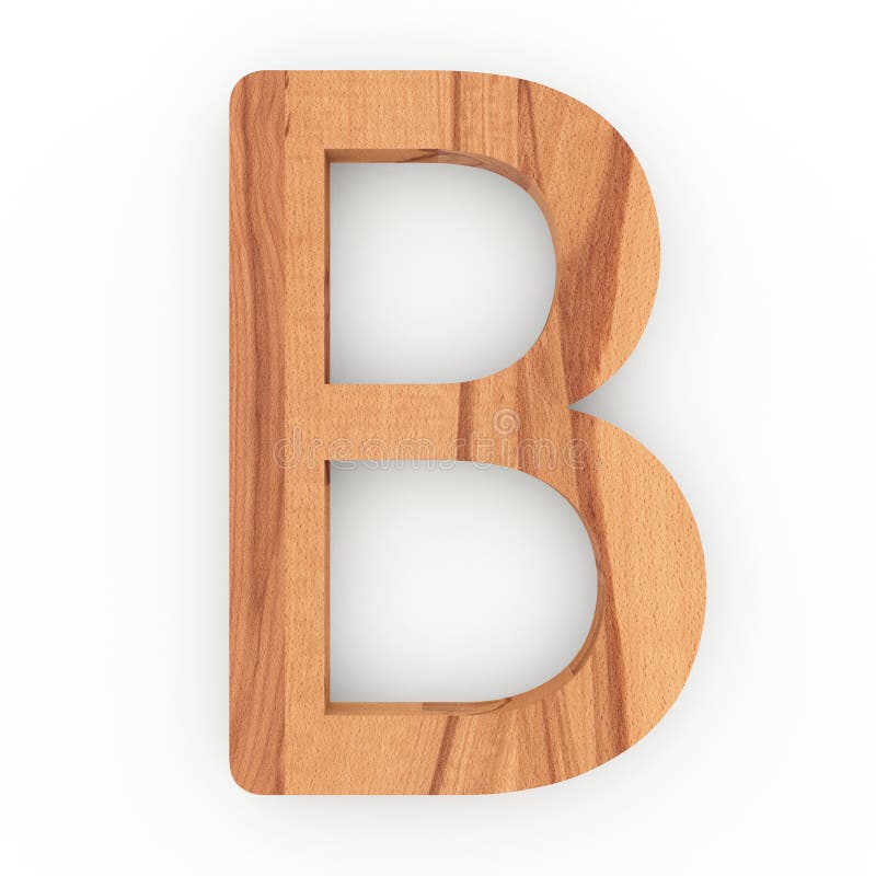 Wooden Letter B Isolated On White Background Stock Illustration ...