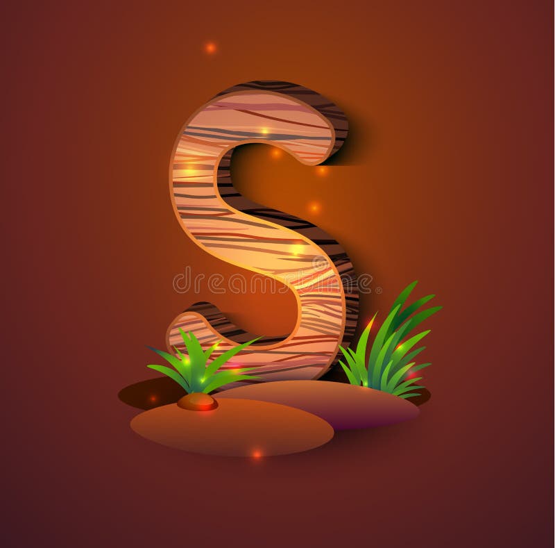 Wooden Letter `S` Decorated with Grass Stock Vector - Illustration of decoration, material: 131560020 Wooden Letter `S` Decorated with Grass Stock Vector - Illustration of decoration, material: 131560020