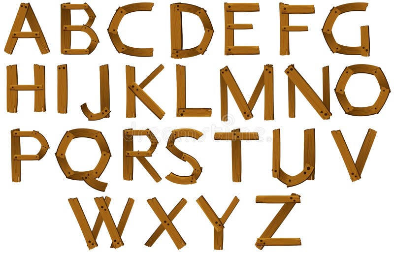 Wooden Letters of the Alphabet Stock Vector Illustration of elements