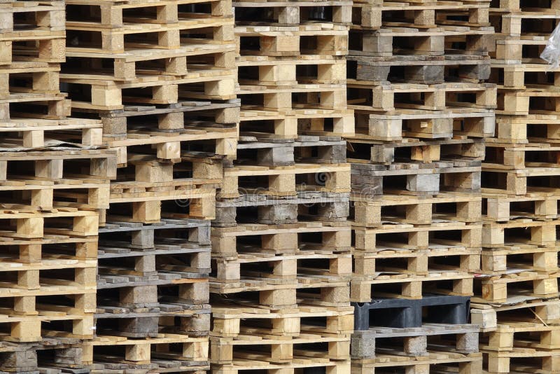 Wooden Loading Pallets Stacked on Each Other Stock Photo - Image of ...