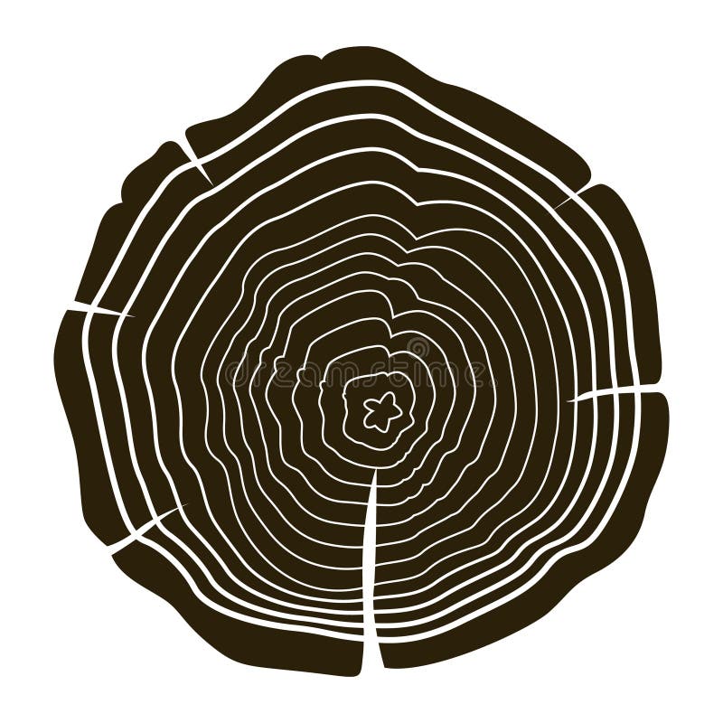 Wooden logs texture. Wood concepts graphics, lumber circle top view. Vintage outline tree ring stump, cut trees royalty free illustration