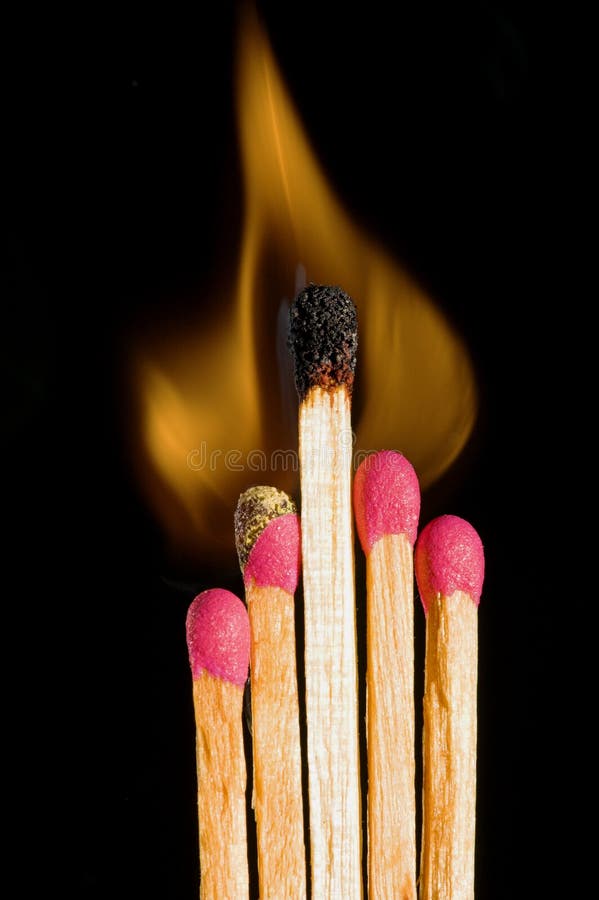 Wooden Matches Igniting stock image. Image of macro, ignite 16506589