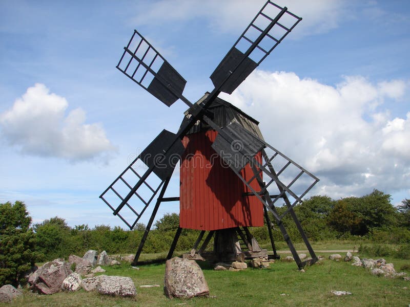 Wooden mill in Öland, Sweden