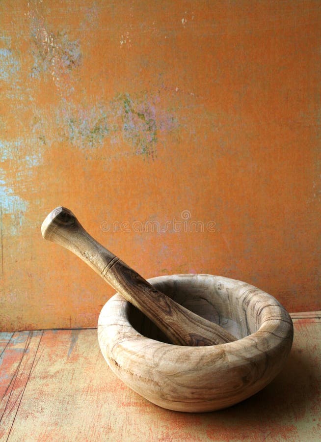 Wooden mortar