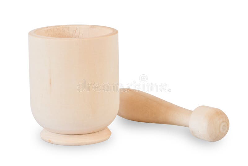 Wooden mortar and pestle