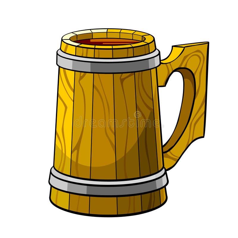 Wooden mug stock vector. Illustration of drinking, vector 47205349