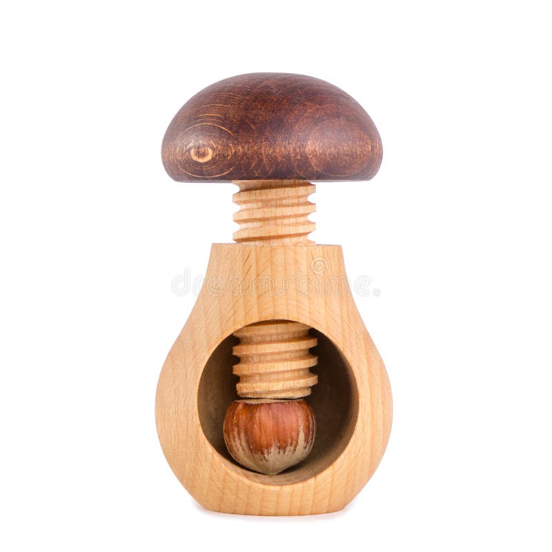 Wooden Mushroom Shape Nutcracker and Hazelnuts Stock Photo Image of