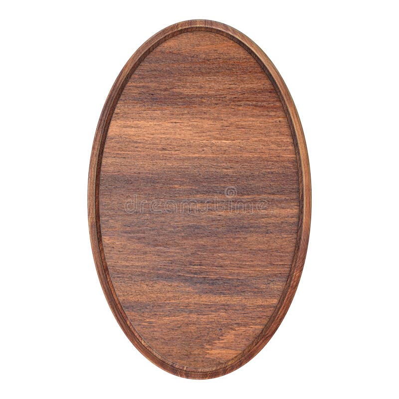 Wooden Oval Frame. Blank Wooden Frame with Wooden Backing on a White