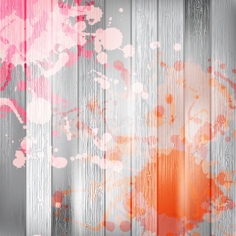 Wooden with Paint Splashes Template. Plus EPS10 Stock Vector